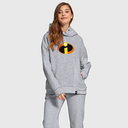 Женский костюм оверсайз Суперсемейка, цвет: меланж — фото 2