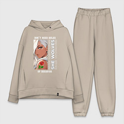 Женский костюм оверсайз Девушка из аниме с розой