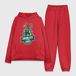 Женский костюм оверсайз Milwaukee Bucks cream city