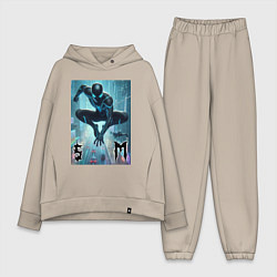 Женский костюм оверсайз Spider-man neon glow, цвет: миндальный