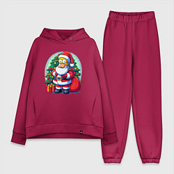 Женский костюм оверсайз Santa Simpson - ai art, цвет: маджента