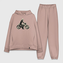 Женский костюм оверсайз Скелет мотоциклист