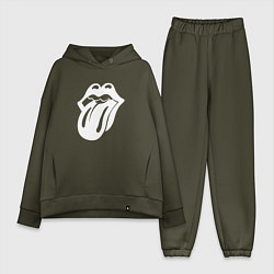 Женский костюм оверсайз Rolling Stones - white logo