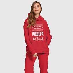 Женский костюм оверсайз С годом кодера, цвет: красный — фото 2