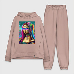 Женский костюм оверсайз The Gioconda of our days is eclectic, цвет: пыльно-розовый
