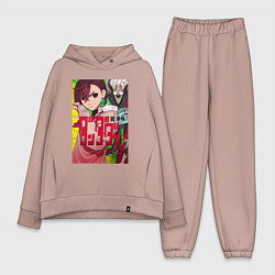 Женский костюм оверсайз Momo Ayase х Ken Takakura, цвет: пыльно-розовый