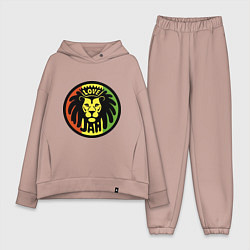 Женский костюм оверсайз Jamaica rasta lion, цвет: пыльно-розовый