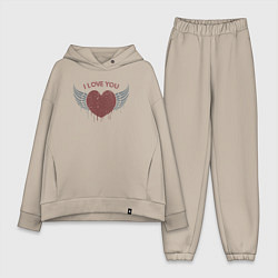 Женский костюм оверсайз Крылатое сердечко