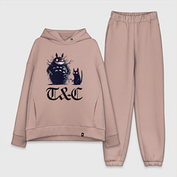 Женский костюм оверсайз Totoro and black cat - anime