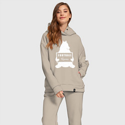 Женский костюм оверсайз Footbal bear Russia, цвет: миндальный — фото 2