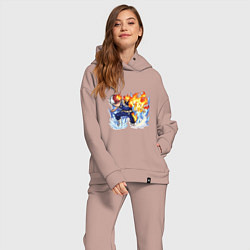 Женский костюм оверсайз Моя геройская академия Шото студент, цвет: пыльно-розовый — фото 2