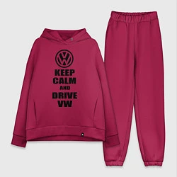 Женский костюм оверсайз Keep Calm & Drive VW, цвет: маджента