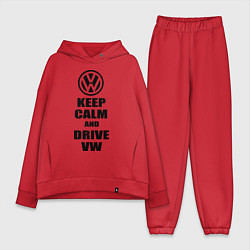 Женский костюм оверсайз Keep Calm & Drive VW, цвет: красный