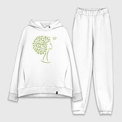 Женский костюм оверсайз Эко девчонка, цвет: белый