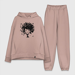 Женский костюм оверсайз Милая весенняя девчонка, цвет: пыльно-розовый