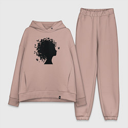 Женский костюм оверсайз Весенняя красавица, цвет: пыльно-розовый