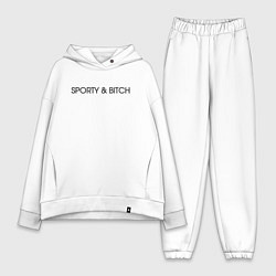 Женский костюм оверсайз Sporty and bitch, цвет: белый