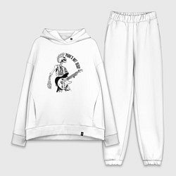 Женский костюм оверсайз Skeleton guitarist - punks not dead motto, цвет: белый