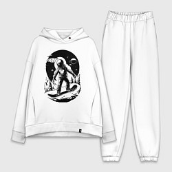 Женский костюм оверсайз Инопланетный скейтбордист, цвет: белый