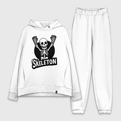 Женский костюм оверсайз Skeleton с поднятыми руками, цвет: белый