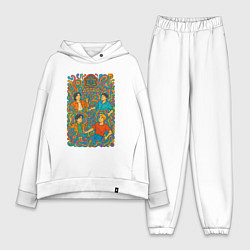 Женский костюм оверсайз Astro психоделика, цвет: белый