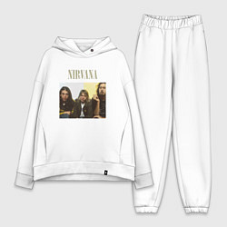 Женский костюм оверсайз Nirvana band foto, цвет: белый