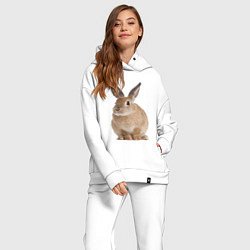 Женский костюм оверсайз Бежевый кролик, цвет: белый — фото 2