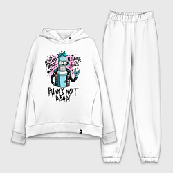 Женский костюм оверсайз Graffiti Bender - punks not dead, цвет: белый