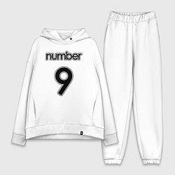 Женский костюм оверсайз Девятый номер, цифра 9, цвет: белый