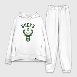 Женский костюм оверсайз Милуоки Бакс - команда НБА, цвет: белый