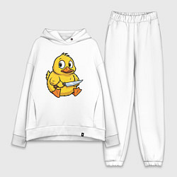 Женский костюм оверсайз Круглый утенок с ножом, цвет: белый