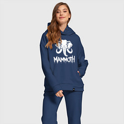 Женский костюм оверсайз Мамонт белой краской, цвет: тёмно-синий — фото 2