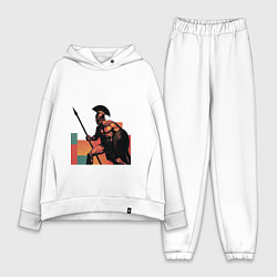 Женский костюм оверсайз Спартанец поп-арт, цвет: белый