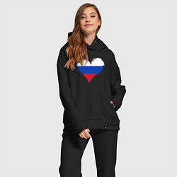 Женский костюм оверсайз Сердечко России, цвет: черный — фото 2