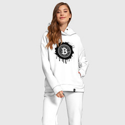 Женский костюм оверсайз Биткоин в черной красках, цвет: белый — фото 2