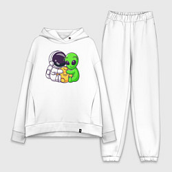 Женский костюм оверсайз Наша луна, цвет: белый