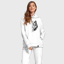 Женский костюм оверсайз Волк охотник, цвет: белый — фото 2