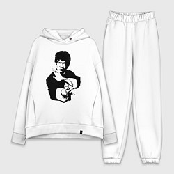 Женский костюм оверсайз Брюс Ли силуэт, цвет: белый