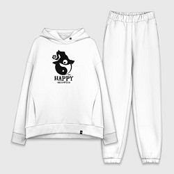 Женский костюм оверсайз Счастливого Хэллоуина и гармонии, цвет: белый