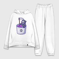 Женский костюм оверсайз Ванна смерти, цвет: белый