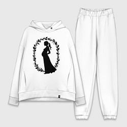 Женский костюм оверсайз Беременная грация, цвет: белый