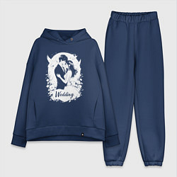 Женский костюм оверсайз Свадьба в стиле аниме, цвет: тёмно-синий