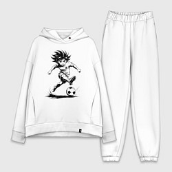 Женский костюм оверсайз Футбольная атака аниме, цвет: белый