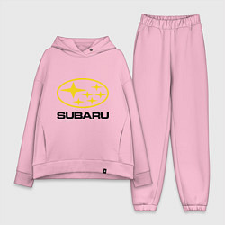 Женский костюм оверсайз Subaru Logo, цвет: светло-розовый