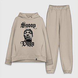 Женский костюм оверсайз Snoop Dogg Face, цвет: миндальный