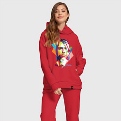 Женский костюм оверсайз Kurt Cobain: Colors, цвет: красный — фото 2