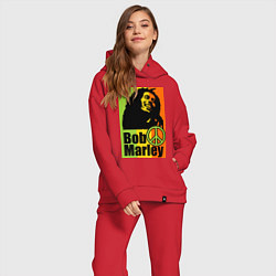 Женский костюм оверсайз Bob Marley: Jamaica, цвет: красный — фото 2