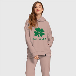 Женский костюм оверсайз Get lucky, цвет: пыльно-розовый — фото 2