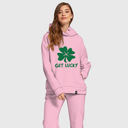 Женский костюм оверсайз Get lucky, цвет: светло-розовый — фото 2