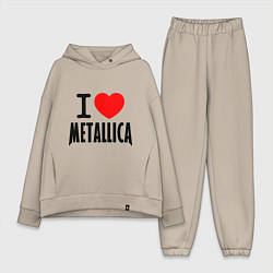 Женский костюм оверсайз I love Metallica, цвет: миндальный